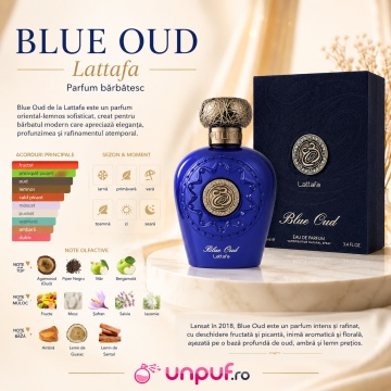 Parfum Lattafa Opulent Blue Oud 100 ml, Eau de Parfum unisex, aromă oriental lemnoasă cu oud - Img 10