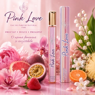 Parfum Pink Love 35 ml, Apă de Parfum Damă, Aromă Fructat Florală Proaspătă și Dulce, Format Compact, Note de Maracuia, Grapefruit, Ananas, Mandarină, Căpșuni, Bujor, Orhidee Vanilată, Iasomie, Mosc și Note Lemnoase - Img 3