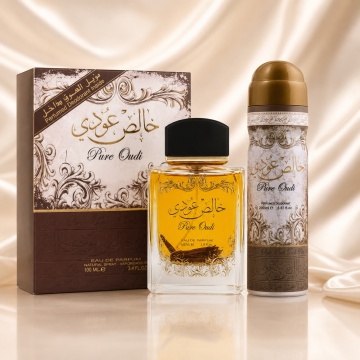 Parfum Pure Oudi Lattafa 100 ml, Apă De Parfum + 50 ml Deodorant Spray, Bărbat