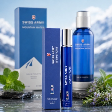 Parfum Swiss Army Mountain Water 35 ml, Apă de Parfum Bărbat, Aromă Proaspătă Aromatică, Verde și Lemnoasă, Format Compact, Note de Mentă, Piper Negru, Rozmarin, Salvie, Mușchi și Paciuli