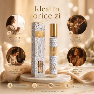 Parfum Unisex Arăbesc Musamam White Intense 35 ml V.V. Love, Apă de Parfum, Inspirat de Musamam White Intense Lattafa, Aromă Exotică Cremoasă cu Cocos, Bergamotă, Portocală, Ylang Ylang, Lemn de Santal, Mosc și Rășină Benzoică - Img 4