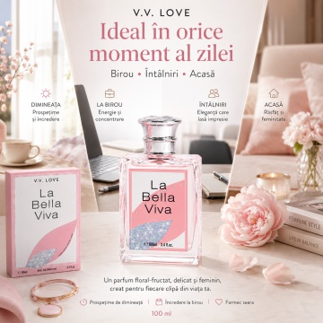 Parfum V.V. Love La Bella Viva, Apă de Parfum Damă, 100 ml, Inspirat din La Vie Est Belle Lancôme - Img 3