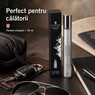 Parfum Victorinox Swiss Army Classic 35 ml, Apă de Parfum Bărbat, Aromă Fresh Aromatică și Lemnoasă, Format Compact, Note de Mentă, Bergamotă, Yuzu, Ghimbir, Lavandă, Rozmarin, Cedru, Mosc și Ambră - Img 3