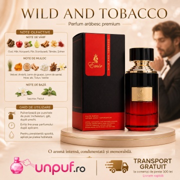 Parfum Wild And Tobacco Emir 75 ml, Apa De Parfum, Unisex - Img 9