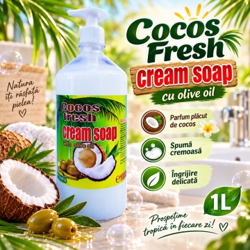 Săpun Lichid Cremos Cloret Cocos Fresh cu Pompiță – 1 L - Img 2