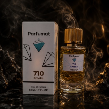 Set Apa de parfum Parfumat 710 Smoke, Unisex, 50 ml si Gentuta cosmetice - Img 4