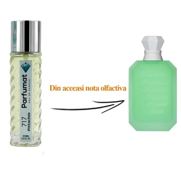 Set Apa de parfum Parfumat 717 Pistachio, Unisex, 35 ml si Gentuta cosmetice - Img 2