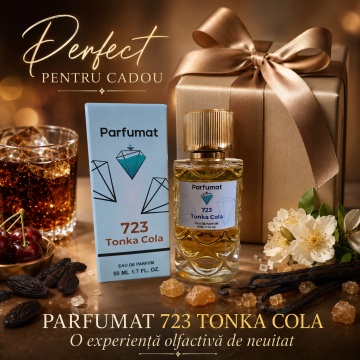 Set Apa de parfum Parfumat 723 Tonka Cola, Unisex, 50 ml si Gentuta cosmetice - Img 6