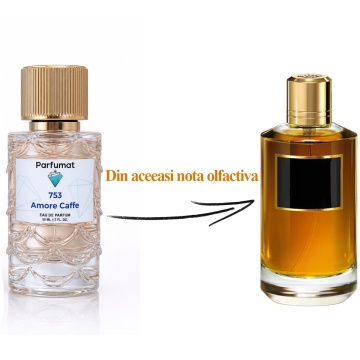 Set Apa de parfum Parfumat 753 Arome Caffe, Unisex, 50 ml si Gentuta cosmetice - Img 2
