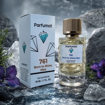 Set Apa de parfum Parfumat 761 Born to Shine Men, Barbat, 50 ml si Gentuta cosmetice - Img 4
