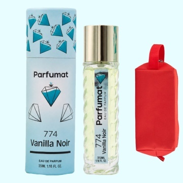 Set Apa de parfum Parfumat 774 Vanilla Noir, Unisex, 35 ml si Gentuta cosmetice
