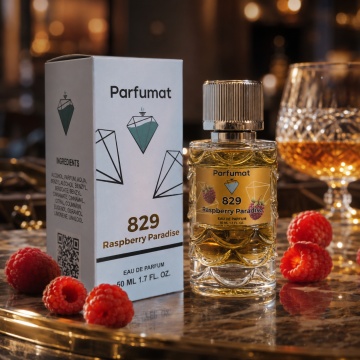 Set Apa de parfum Parfumat 829 Raspberry Paradise. Unisex, 50 ml si Gentuta cosmetice - Img 4