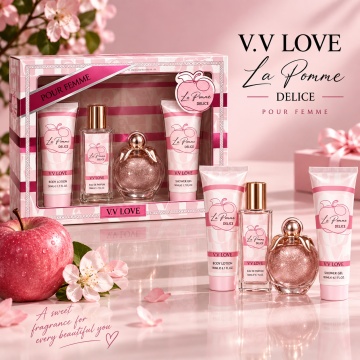 Set Cadou Damă V.V. Love La Pomme Delice 4 Piese – Eau de Parfum 30 ml, Body Mist 50 ml, Body Lotion 50 ml și Shower Gel 50 ml, 180 ml - Img 5