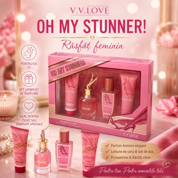 Set Cadou Damă V.V. Love Oh My Stunner 4 Piese, Body Lotion, Body Mist, Eau de Parfum și Shower Gel 4x50 ml, Inspirat din Scandal Jean Paul Gaultier - Img 6
