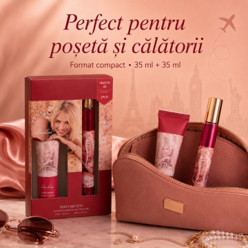 Set Only For You Pour Homme 2x35 ml, Apă de Toaletă Damă 35 ml + Cremă de Mâini Body Lotion 35 ml, Aromă Dulce Vanilată, Lavandă și Condimente Fine, Note de Piper Roz, Mandarină, Lavandă, Scorțișoară, Salvie, Castan, Vanilie și Pielărie - Img 4