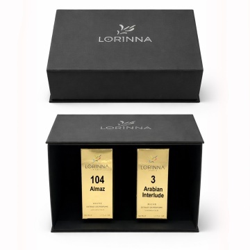 Set parfum Lorinna Paris Arabian Interlude & Almaz, 2 x 50 ml, Cutie cadouri parfum premium