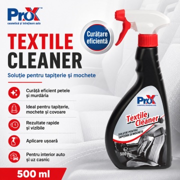 Soluție curățat tapițerie auto PRO X Textile Cleaner, detergent pentru textile, mochete și covoare, îndepărtare pete și impurități, utilizare ca atare, 500 ml, 4x Stickere - Img 2