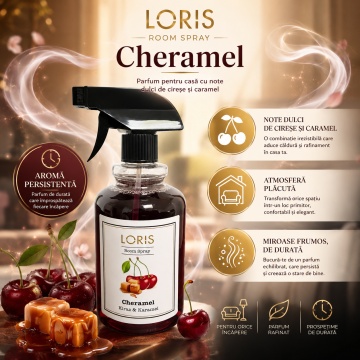 Spray Odorizant de Cameră, Hol, Baie și Auto Loris Pafum Cheramel Kiraz & Karamel, 500 ml, Aromă de Cireșe și Caramel - Img 6