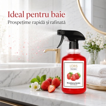 Spray Odorizant Loris Pafum Strawberry Garden, 500 ml, pentru Cameră, Hol, Baie și Auto, Aromă de Căpșuni - Img 4