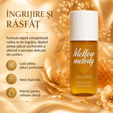Spray Parfumat pentru Corp V.V. Love Mellow Melody, 150 ml, Damă, Aromă Caldă și Catifelată - Img 7