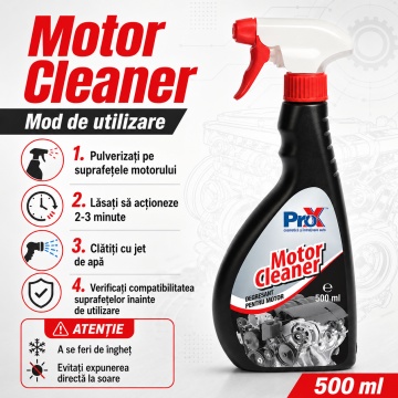 Degresant motor PRO X Motor Cleaner, soluție pentru curățarea motorului și pieselor mecanice, îndepărtează grăsimea, uleiul și murdăria dificilă, aplicare rapidă, 4x Stickere - Img 4