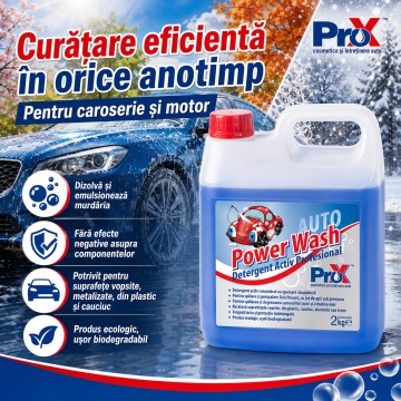 Detergent activ concentrat PRO X Power Wash, spumă activă pentru spălare auto cu presiune înaltă, curățare rapidă caroserie, luciu și protecție, 2 kg, 4x Stickere - Img 4