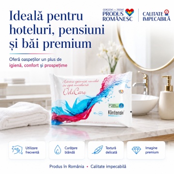 Hârtie Igienică Umedă Klintensiv, biodegradabilă 100%, cu apă micelară, argan și acid lactic, pentru igienă intimă și curățare delicată, 40 șervețele, 4x Stickere - Img 4