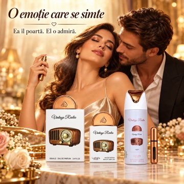 Lattafa Set cadou Vintage Radio – Parfum + + Deodorant – 100 ml + 20 ml, unisex - Img 4