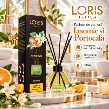 Loris Parfum Iasomie & Portocală 120 ml – Odorizant de Cameră cu Bețișoare Parfumate - Img 2