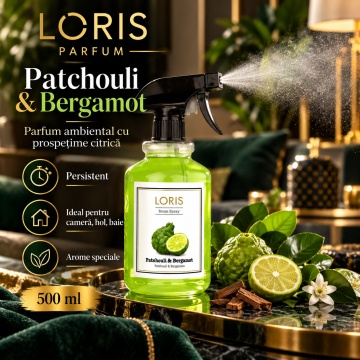 Loris Parfum Room Spray Patchouli & Bergamot 500 ml – Parfum Ambiental pentru Casă - Img 6