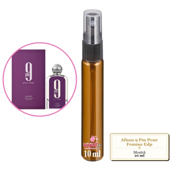 Mostra fiola din Parfumul Afnan 9 Pm Pour Femme Edp, decant sticla cu pulverizator