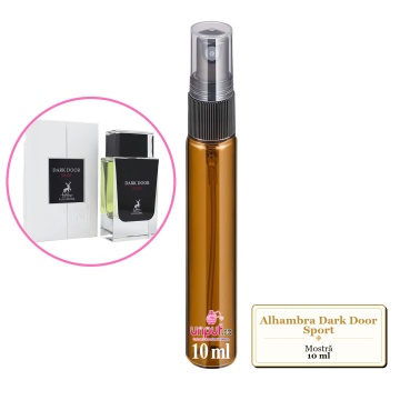 Mostra fiola din Parfumul Alhambra Dark Door Sport, decant sticla cu pulverizator