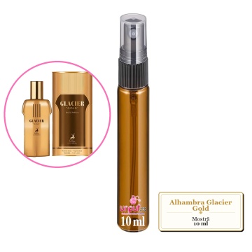 Mostra fiola din Parfumul Alhambra Glacier Gold, decant sticla cu pulverizator
