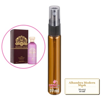 Mostra fiola din Parfumul Alhambra Modern Musk, decant sticla cu pulverizator