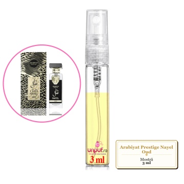 Mostra fiola din Parfumul Arabiyat Prestige Nayel Oud, decant sticla cu pulverizator - Img 3