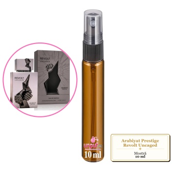 Mostra fiola din Parfumul Arabiyat Prestige Revolt Uncaged, decant sticla cu pulverizator