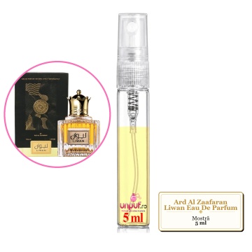 Mostra fiola din Parfumul Ard Al Zaafaran Liwan Eau De Parfum, decant sticla cu pulverizator - Img 4