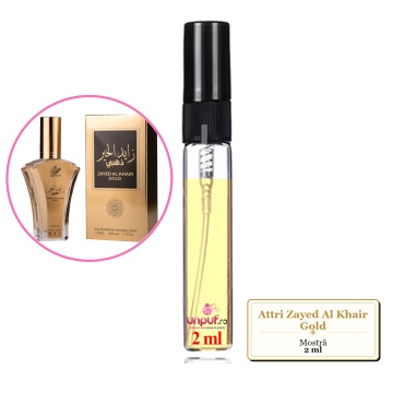 Mostra fiola din Parfumul Attri Zayed Al Khair Gold, decant sticla cu pulverizator - Img 2