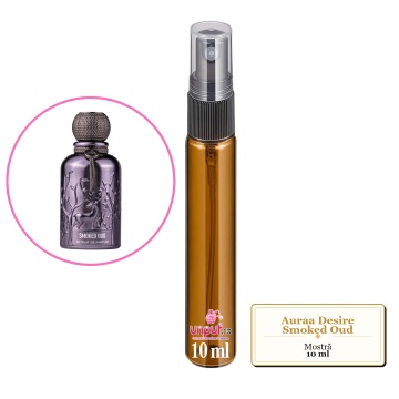 Mostra fiola din Parfumul Auraa Desire Smoked Oud, decant sticla cu pulverizator