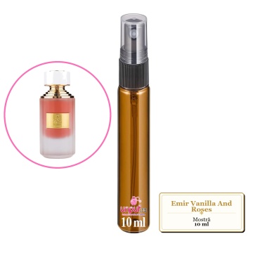 Mostra fiola din Parfumul Emir Vanilla And Roses, decant sticla cu pulverizator