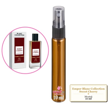 Mostra fiola din Parfumul Emper Blanc Collection Sweet Cherry, decant sticla cu pulverizator