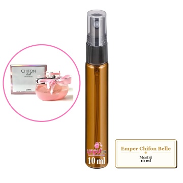 Mostra fiola din Parfumul Emper Chifon Belle, decant sticla cu pulverizator