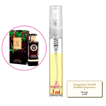 Mostra fiola din Parfumul Fragrance World Double Espresso, decant sticla cu pulverizator - Img 3