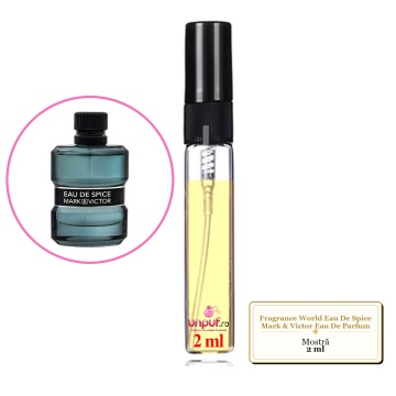 Mostra fiola din Parfumul Fragrance World Eau De Spice Mark & Victor Eau De Parfum, decant sticla cu pulverizator