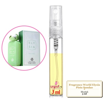 Mostra fiola din Parfumul Fragrance World Elysia Pista Sundae, decant sticla cu pulverizator - Img 3