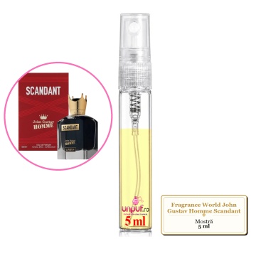 Mostra fiola din Parfumul Fragrance World John Gustav Homme Scandant, decant sticla cu pulverizator - Img 4