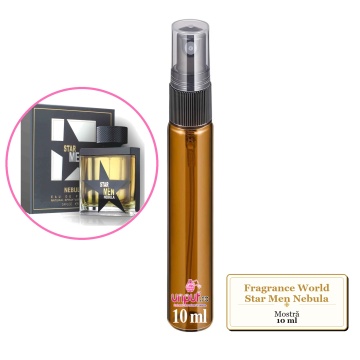 Mostra fiola din Parfumul Fragrance World Star Men Nebula, decant sticla cu pulverizator
