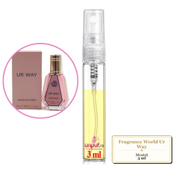 Mostra fiola din Parfumul Fragrance World Ur Way, decant sticla cu pulverizator - Img 3