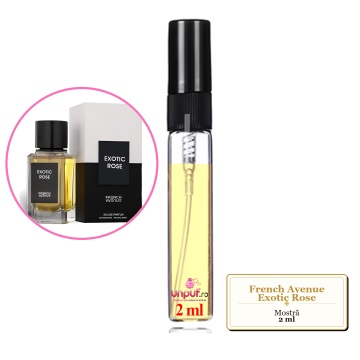 Mostra fiola din Parfumul French Avenue Exotic Rose, decant sticla cu pulverizator