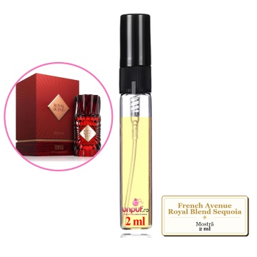 Mostra fiola din Parfumul French Avenue Royal Blend Sequoia, decant sticla cu pulverizator